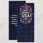 Kalender Happy Birthday USA 250 Feestdagenkaart (Voorkant / Achterkant)
