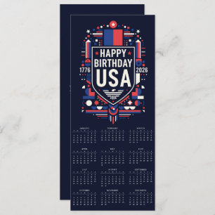 Kalender Happy Birthday USA 250 Feestdagenkaart