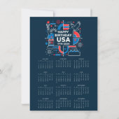 Kalender Happy Birthday USA 250 Feestdagenkaart (Voorkant)