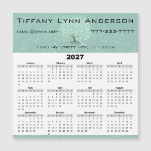 Kalender Hart Blaadje Boom Bloemig Mint Groen