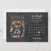 Kalender Hart Mason Jar Chalkboard Save the Date Kaart (Voorkant)