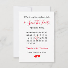 Kalender Hart Trouwen Bewaar De Datum Save The Date