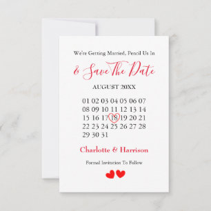 Kalender Hart Trouwen Bewaar De Datum Save The Date