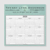 Kalender Heart Leaf Tree Floral Mint Green (Voorkant)