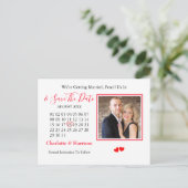 Kalender Heart Wedding Sla de datum op Foto Aankondigingskaart (Staand voorkant)