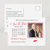 Kalender Heart Wedding Sla de datum op Foto Aankondigingskaart (Voorkant / Achterkant)