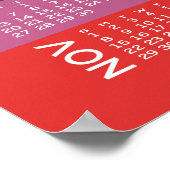 Kalender - Hele jaar met kleurrijke maanden Poster (Hoek)