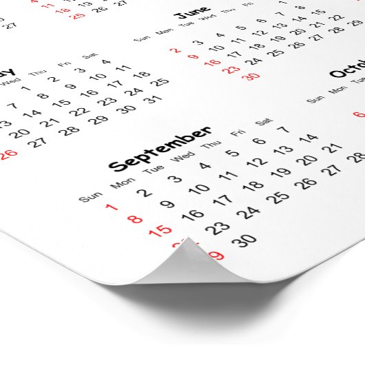 Kalender - Hete Luchtballon in Wolken Poster (Hoek)