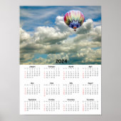 Kalender - Hete Luchtballon in Wolken Poster (Voorkant)