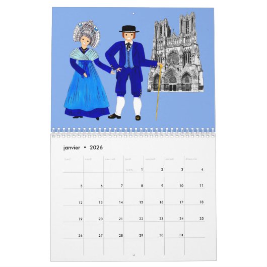 Kalender in Champagne-Ardennes, Frankrijk (Jan 2026)