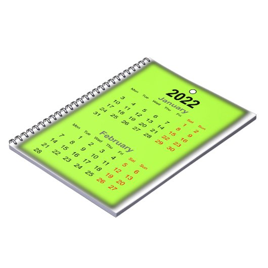 Kalender januari 2022 notitieboek (Linkerzijde)