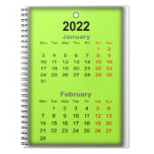 Kalender januari 2022 notitieboek (Voorkant)