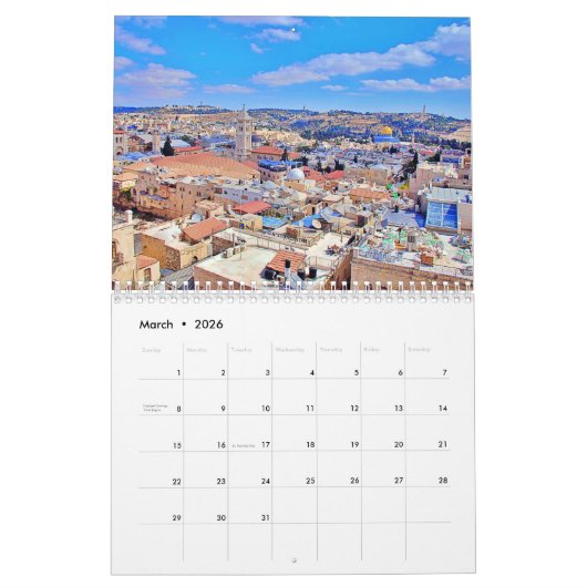 Kalender Jeruzalem (Mar 2026)