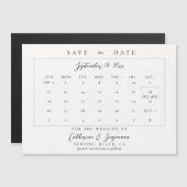 Kalender Kalligrafie Elegante bruiloft Save the Da Magnetische Uitnodiging (Voorkant / Achterkant)