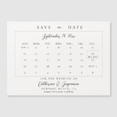 Kalender Kalligrafie Elegante bruiloft Save the Da Magnetische Uitnodiging (Voorkant)