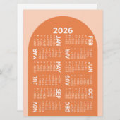 Kalender - kan mod arch retro koraal downloaden feestdagenkaart (Voorkant / Achterkant)