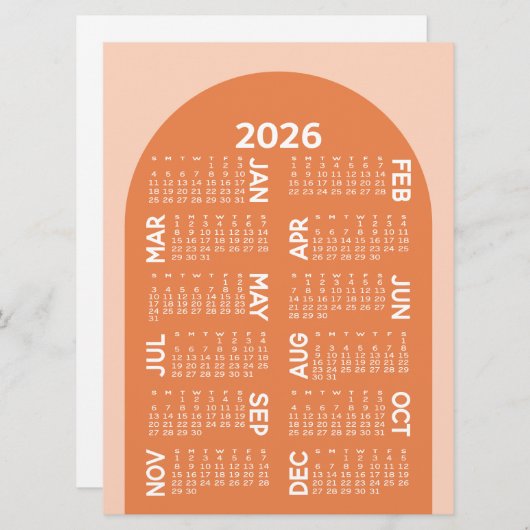Kalender - kan mod arch retro koraal downloaden feestdagenkaart (Voorkant / Achterkant)