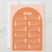 Kalender - kan mod arch retro koraal downloaden feestdagenkaart (Voorkant)