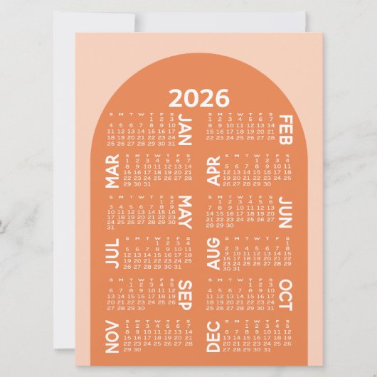 Kalender - kan mod arch retro koraal downloaden feestdagenkaart (Voorkant)