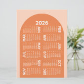 Kalender - kan mod arch retro koraal downloaden feestdagenkaart (Staand voorkant)