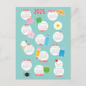 Kalender Kawaii Life 2025 Briefkaart (Voorkant)