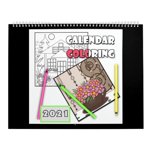 Kalender, kleur, 2021 kalender (Hoes)