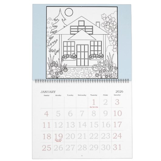 Kalender, kleur kalender (Jan 2026)