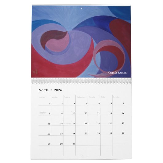Kalender - kleuren van de emoties, 2024 (Mar 2026)