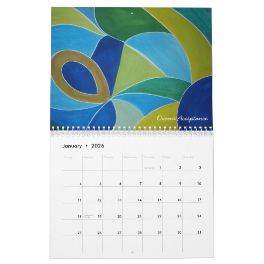 Kalender - kleuren van de emoties, 2024 (Jan 2026)