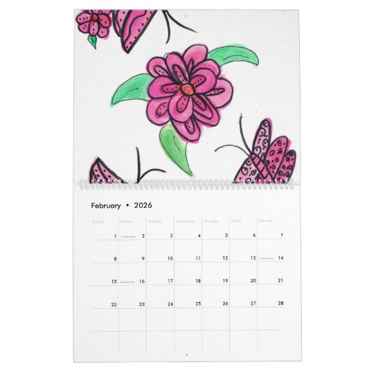 Kalender (kleurrijke bloemen) (Feb 2026)