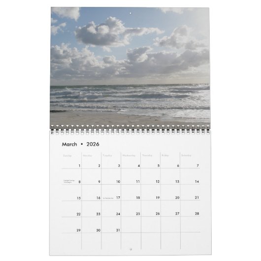 Kalender - kom naar het strand (Mar 2026)