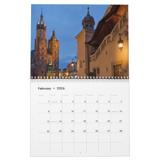 Kalender Krakau Polen 2026 (Feb 2026)
