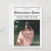 Kalender krantenfoto quinceañera save the date (Voorkant)