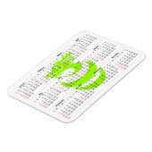 Kalender Licht Groene draak Premium Magnet Magneet (Linkerzijde)