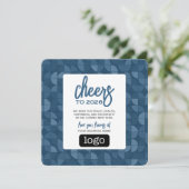 Kalender, Logo - Cheers Blue Zakelijke Groet Feestdagenkaart (Staand voorkant)
