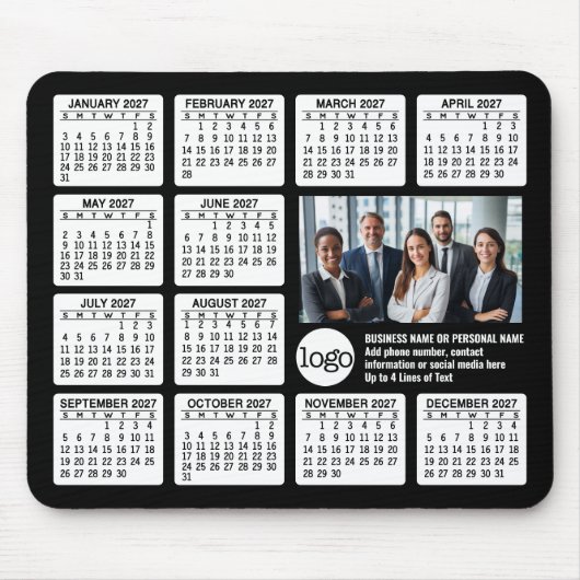 Kalender - logo, foto bedrijf muismat (Voorkant)
