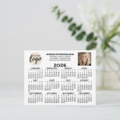 Kalender - logo, foto, zakelijk contact - wit briefkaart (Staand voorkant)