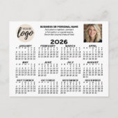 Kalender - logo, foto, zakelijk contact - wit briefkaart (Voorkant)