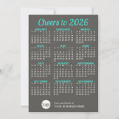 Kalender, Logo Modern Grey Zakelijke vakantie Kaar Kaart (Voorkant)