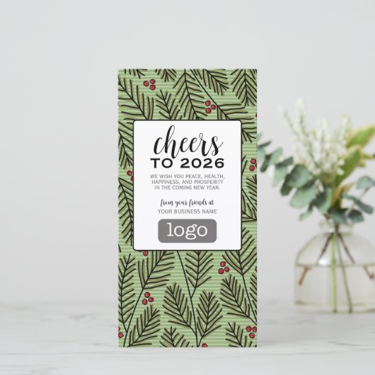 Kalender Logo - Proost op het nieuwe jaar Feestdagenkaart (Staand voorkant)