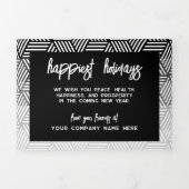 Kalender, Logo - Zwart Wit Modern Business Drieluik Wenskaart (Cover)