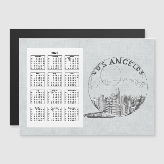 Kalender Los Angeles Volledig jaar 2020 (Voorkant / Achterkant)