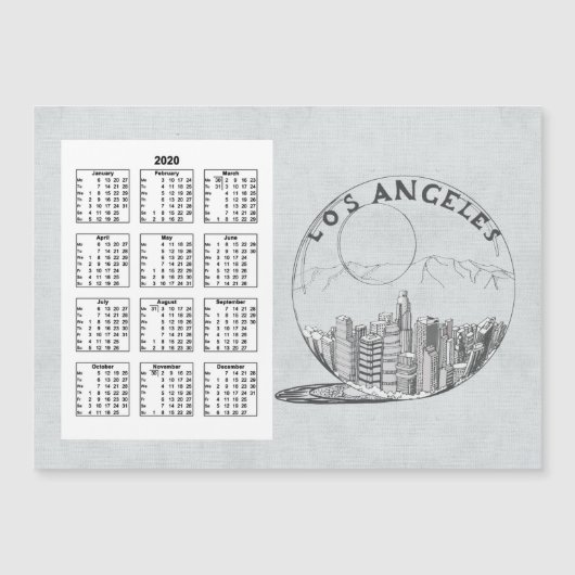 Kalender Los Angeles Volledig jaar 2020 (Voorkant)