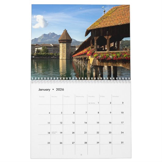 Kalender Luzern Zwitserland 2026 (Jan 2026)