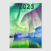 Kalender Magnet - Aurora Borealis over water (Voorkant)