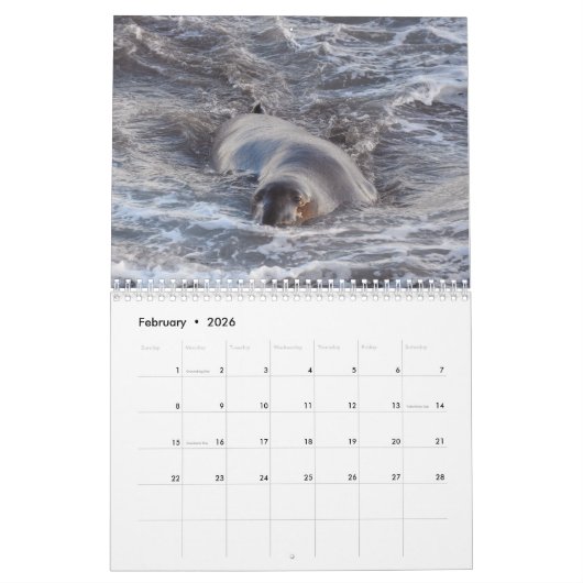 Kalender, marien leven, Californië Kalender (Feb 2026)