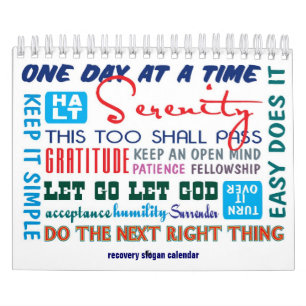 kalender met 12 stapsgewijze slogans