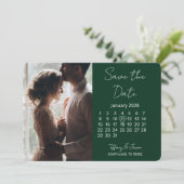 Kalender met 31 dagen Bewaar de datum Bosgroen Save The Date (Staand voorkant)