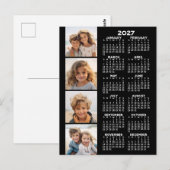 Kalender met 4 foto collage briefkaart (Voorkant / Achterkant)