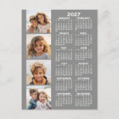 Kalender met 4 foto collage - Grijs Briefkaart (Voorkant)